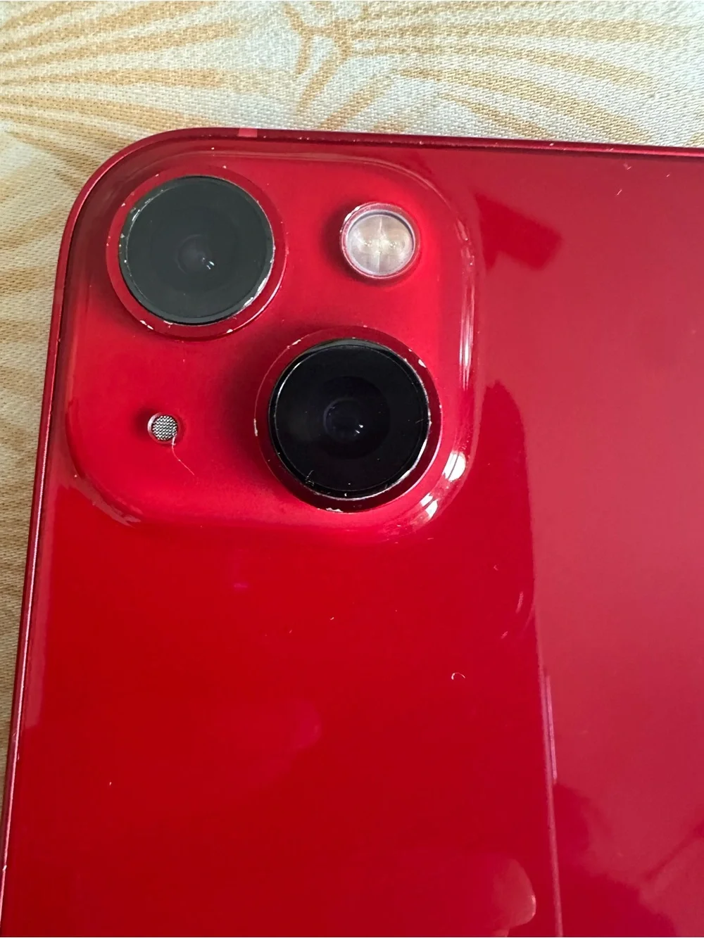 iPhone 13 Blocked by AT&T Red Gloss Smartphone Back Panel 128 gb good condition.